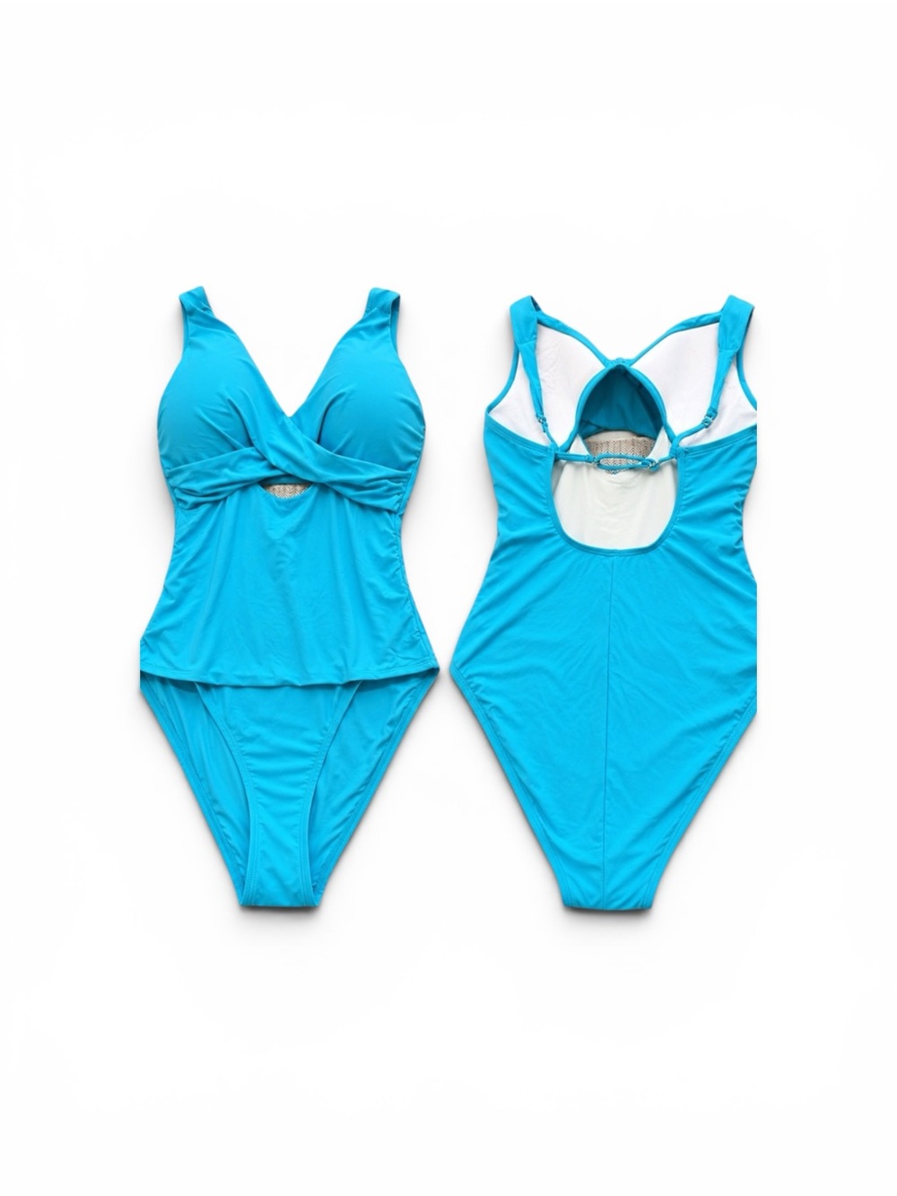 Turquoise Cutout‎ One Piece Swimsuit with tummy control